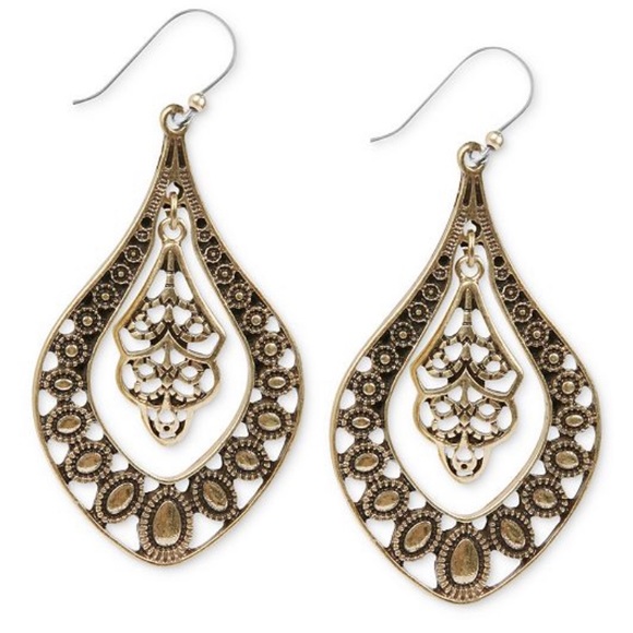 Lucky Brand Jewelry - Lucky Brand Gold, Filigree Oblong Earrings